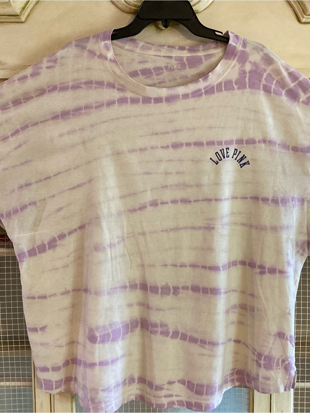 PINK Victoria's Secret Lavender & White Tie-Dye 'Love Pink' Tee XXL